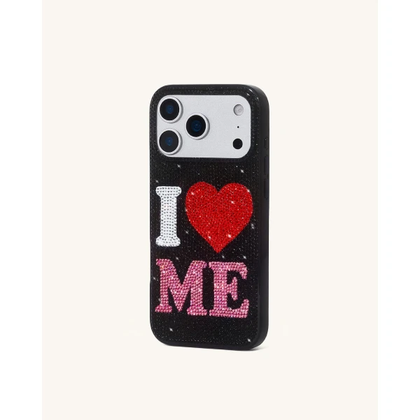 JW PEI I Love Me Artificial Crystal Phone Case in Black | Phone Cases | Coveti