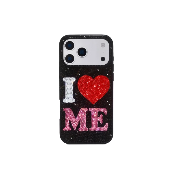 JW PEI I Love Me Artificial Crystal Phone Case in Black | Phone Cases | Coveti