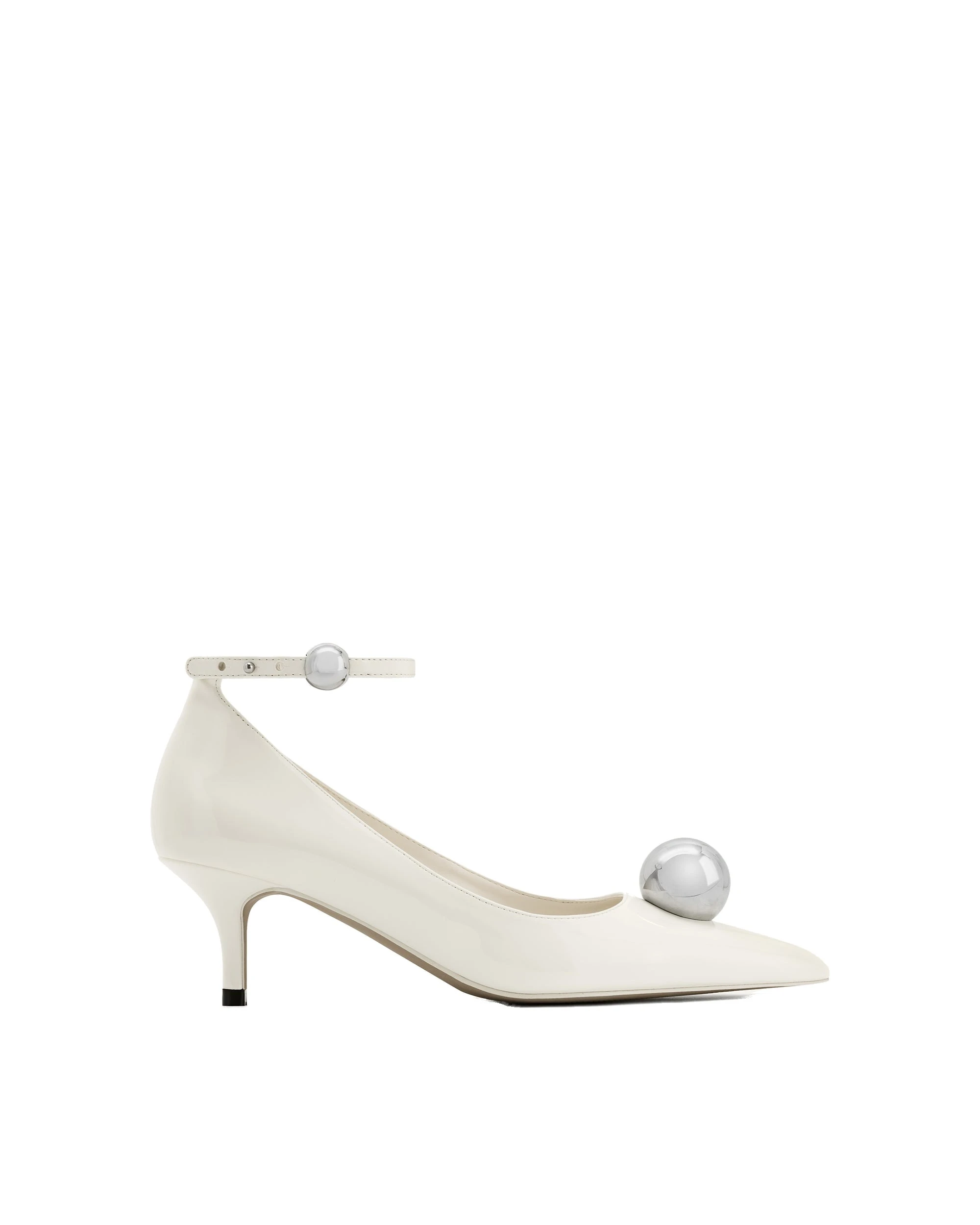 JW PEI Jewel Buckle Kitten Heels Pumps in White JW PEI Jewel Buckle Kitten Heels Pumps in White | Heels | Coveti