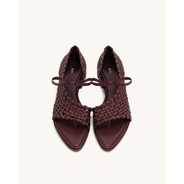 JW PEI Jocelyn Weave Strap Flip-flops in Claret Red | Sandals | Coveti