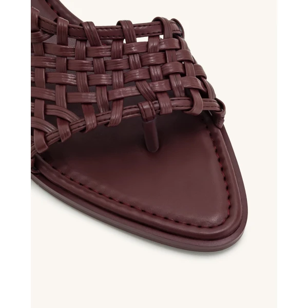 JW PEI Jocelyn Weave Strap Flip-flops in Claret Red | Sandals | Coveti