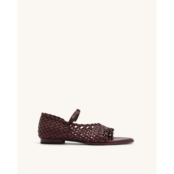 JW PEI Jocelyn Weave Strap Flip-flops in Claret Red | Sandals | Coveti