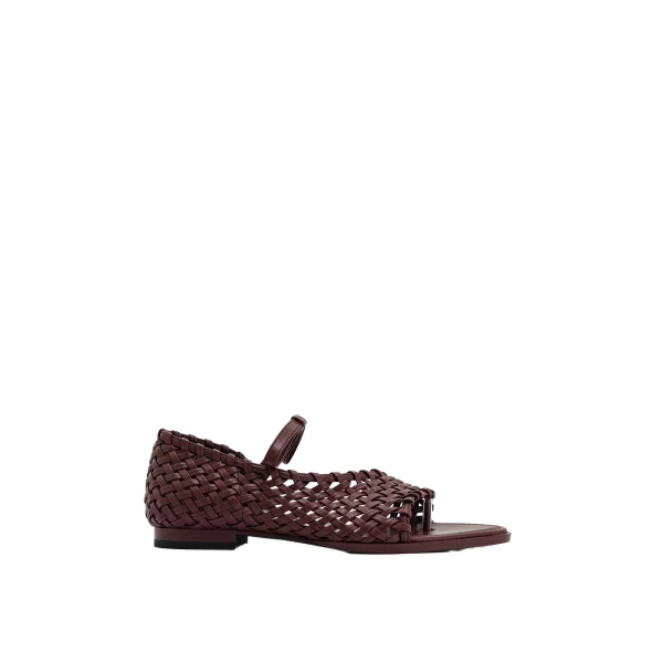 JW PEI Jocelyn Weave Strap Flip-flops in Claret Red | Sandals | Coveti