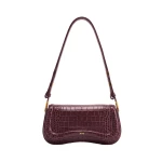 JW PEI Joy Shoulder Bag in Deep Claret Croc | Shoulder & Crossbody Bags | Coveti