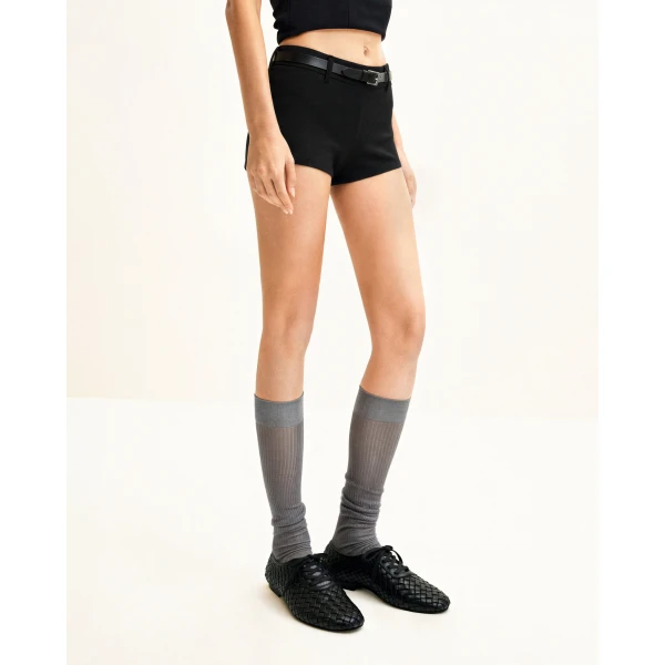 JW PEI Kayla Weave Strap Flat Shoes in Black | Flats | Coveti