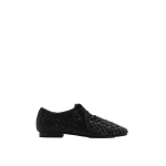 JW PEI Kayla Weave Strap Flat Shoes in Black | Flats | Coveti