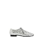 JW PEI Kayla Weave Strap Flat Shoes in Silver | Flats | Coveti