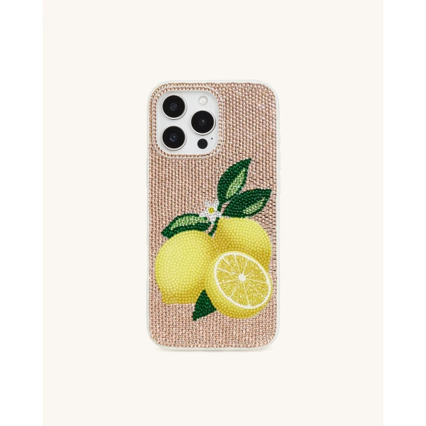 JW PEI Lemon Artificial Crystal Phone Case in Gold | Phone Cases | Coveti