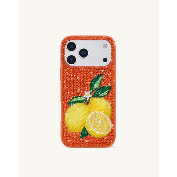 JW PEI Lemon Artificial Crystal Phone Case in Orange | Phone Cases | Coveti