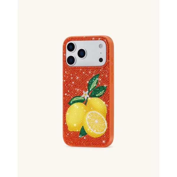 JW PEI Lemon Artificial Crystal Phone Case in Orange | Phone Cases | Coveti