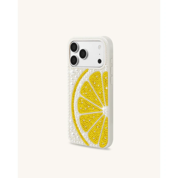 JW PEI Lemon Slice Faux Pearl Phone Case in White | Phone Cases | Coveti