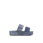 JW PEI Lexi Denim Embossed Sandal in Blue | Sandals | Coveti