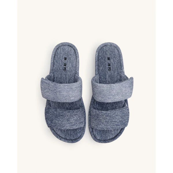 JW PEI Lexi Denim Embossed Sandal in Blue | Sandals | Coveti