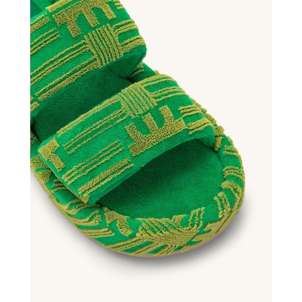 JW PEI Lexi Terry Slide Sandal in Green | Sandals | Coveti