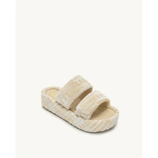JW PEI Lexi Terry Slide Sandal in OatMilk | Sandals | Coveti