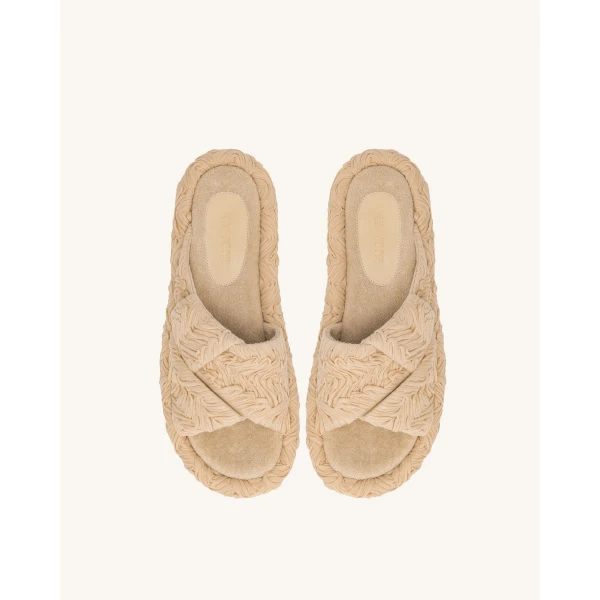 JW PEI Lilah Woven Platform Sandal in Beige | Sandals | Coveti