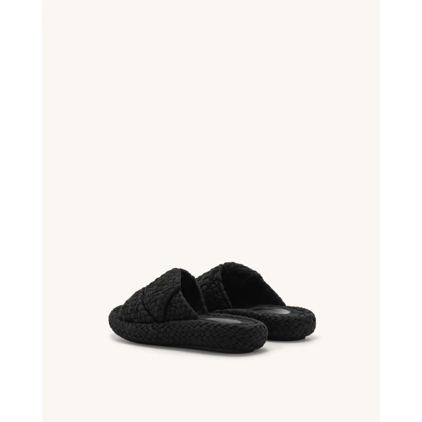 JW PEI Lilah Woven Platform Sandal in Black | Sandals | Coveti