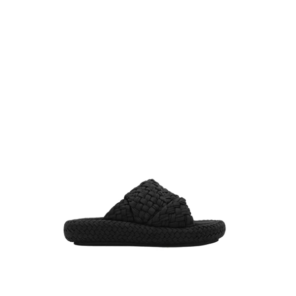 JW PEI Lilah Woven Platform Sandal in Black | Sandals | Coveti