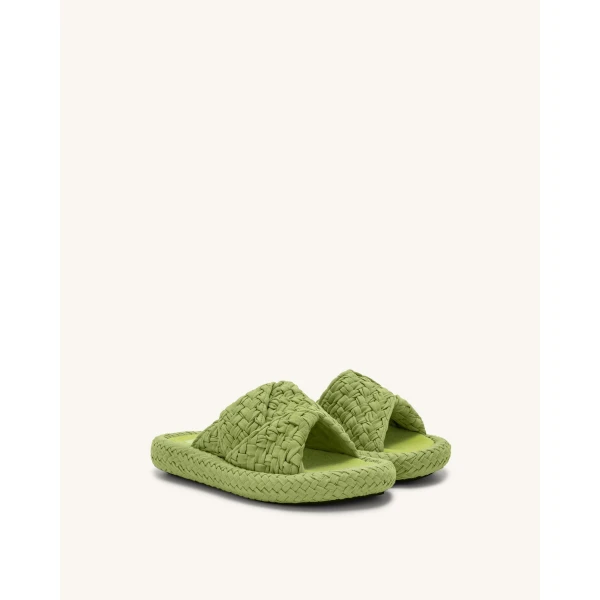JW PEI Lilah Woven Platform Sandal in Lime Green | Sandals | Coveti
