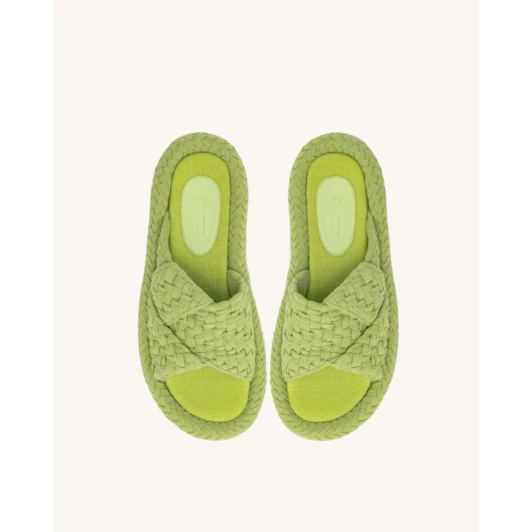 JW PEI Lilah Woven Platform Sandal in Lime Green | Sandals | Coveti