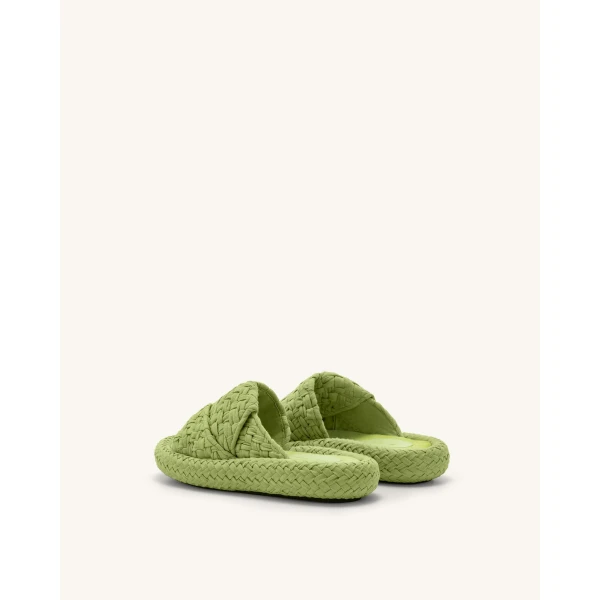JW PEI Lilah Woven Platform Sandal in Lime Green | Sandals | Coveti
