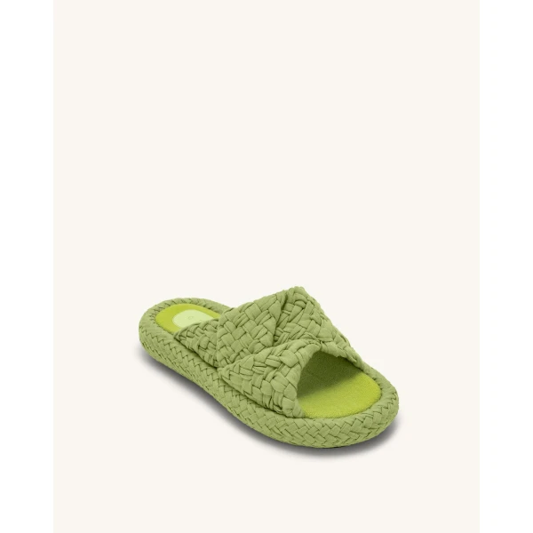 JW PEI Lilah Woven Platform Sandal in Lime Green | Sandals | Coveti