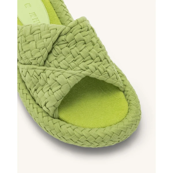 JW PEI Lilah Woven Platform Sandal in Lime Green | Sandals | Coveti