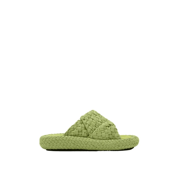 JW PEI Lilah Woven Platform Sandal in Lime Green | Sandals | Coveti