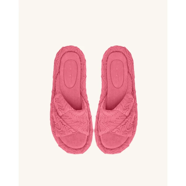 JW PEI Lilah Woven Platform Sandal in Rose Red | Sandals | Coveti