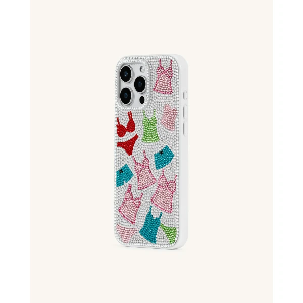 JW PEI Lingerie Pattern Artificial Crystal Phone Case in Multicolor | Phone Cases | Coveti