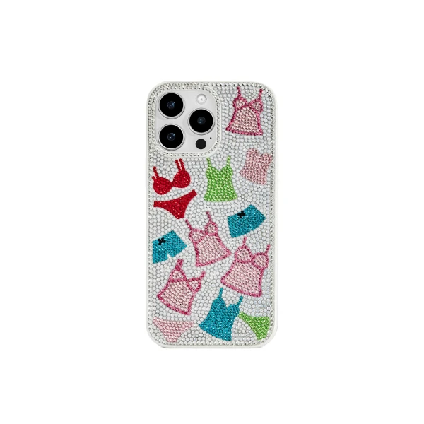 JW PEI Lingerie Pattern Artificial Crystal Phone Case in Multicolor | Phone Cases | Coveti