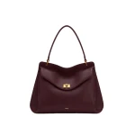 JW PEI Lucia Turn-Lock Shoulder Bag in Deep Burgundy | Shoulder & Crossbody Bags | Coveti