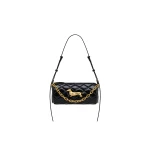 JW PEI Lucienne Dachshund Quilted Chain Shoulder Bag in Black | Shoulder & Crossbody Bags | Coveti