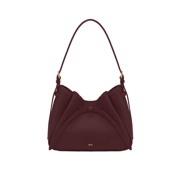 JW PEI Mabel Soft Bow Shoulder Bag in Dark Red | Shoulder & Crossbody Bags | Coveti