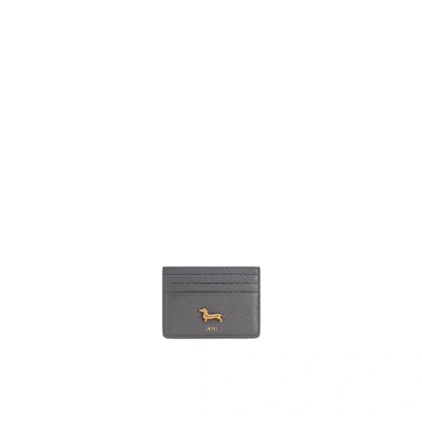 Maeve Dachshund Metal Emblem Card Holder in Charcoal Gray