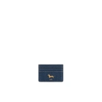 JW PEI Maeve Dachshund Metal Emblem Card Holder in Dark Blue Denim | Wallets & Purses | Coveti