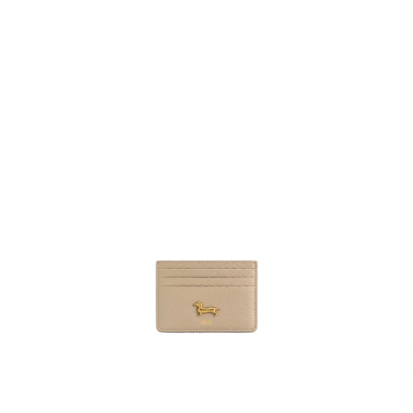 JW PEI Maeve Dachshund Metal Emblem Card Holder in Khaki | Wallets & Purses | Coveti
