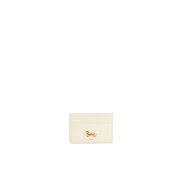 Maeve Dachshund Metal Emblem Card Holder in White