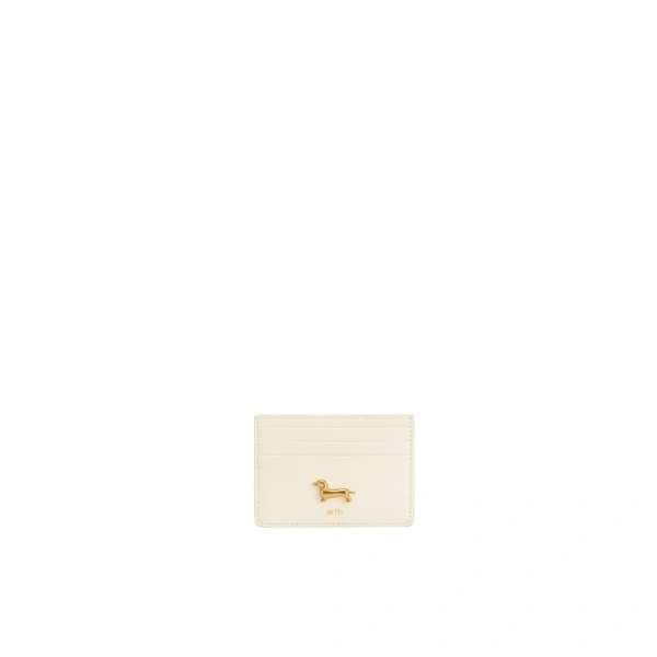Maeve Dachshund Metal Emblem Card Holder in White