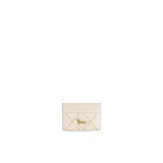 JW PEI Maeve Quilted Dachshund Metal Emblem Card Holder in Ivory White | Wallets & Purses | Coveti