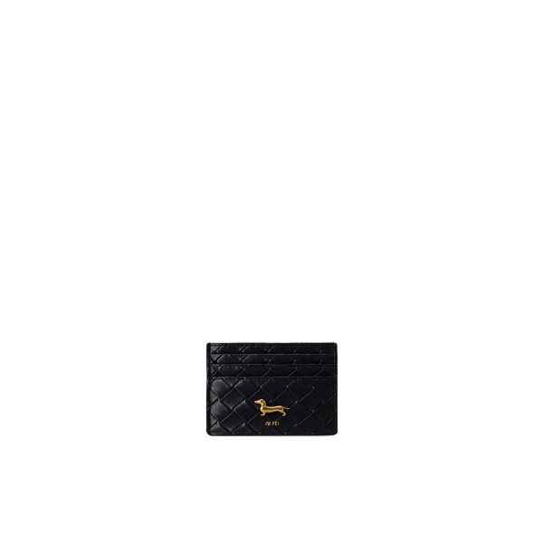 Maeve Woven Dachshund Metal Emblem Card Holder in Black
