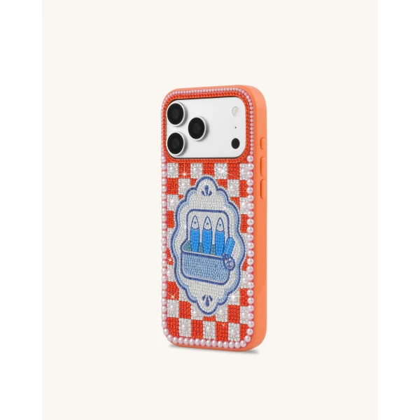 JW PEI Mediterranean Sardines Artificial Crystal Phone Case in Orange | Phone Cases | Coveti