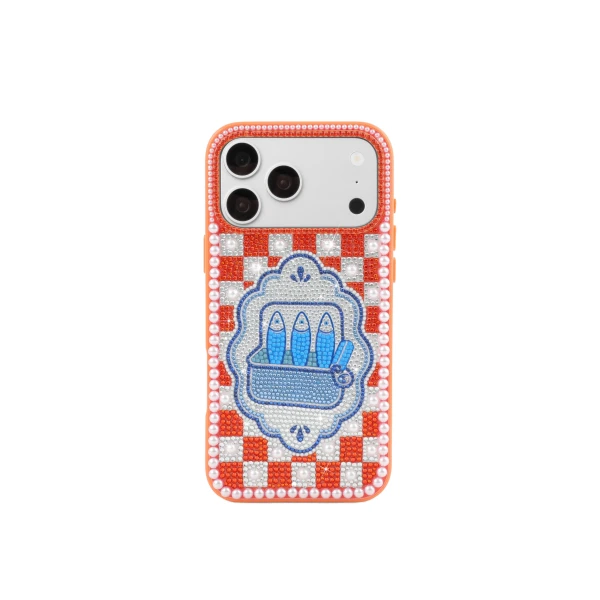 JW PEI Mediterranean Sardines Artificial Crystal Phone Case in Orange | Phone Cases | Coveti
