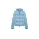 JW PEI Military Button Hooded Zip in Baby Blue | Hoodies | Coveti
