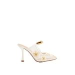 JW PEI Mireille Pierced Floral Embroidered Applique Mesh Mules in Ivory JW PEI Mireille Pierced Floral Embroidered Applique Mesh Mules in Ivory | Mules | Coveti