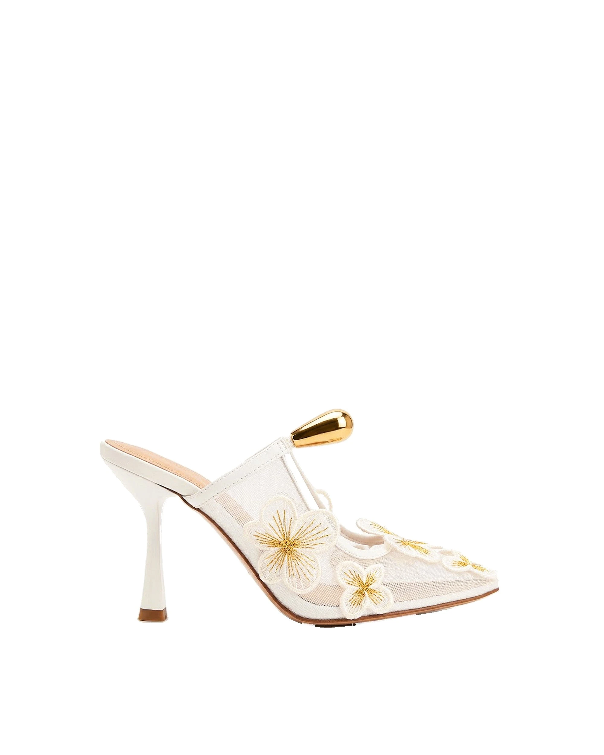 JW PEI Mireille Pierced Floral Embroidered Applique Mesh Mules in Ivory JW PEI Mireille Pierced Floral Embroidered Applique Mesh Mules in Ivory | Mules | Coveti