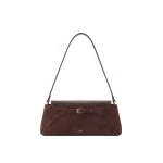 JW PEI Nadia Faux Suede East-West Buckle Shoulder Bag in Dark Brown | Shoulder & Crossbody Bags | Coveti