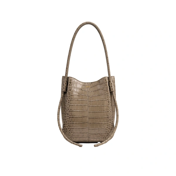 Nala Bucket Bag in Taupe Croc