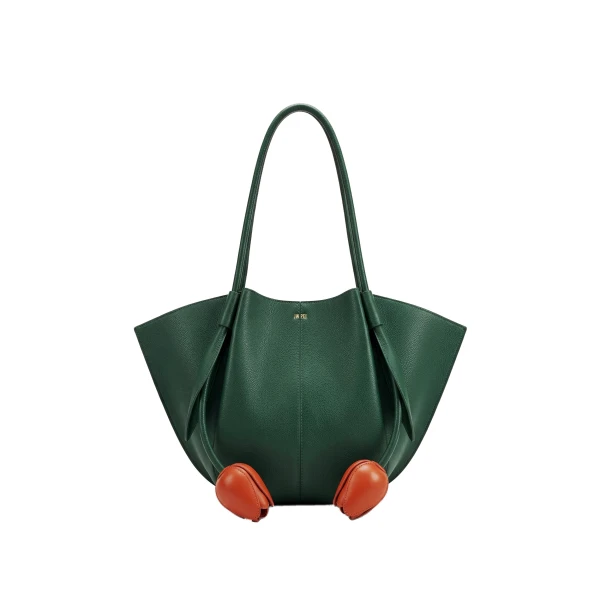 JW PEI Nala Flower Shape Wide Tote Bag in Forest Green | Totes & Top-Handle Bags | Coveti