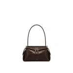 JW PEI Naomi Double-Zip Shoulder Bag in Brown Croc | Shoulder & Crossbody Bags | Coveti